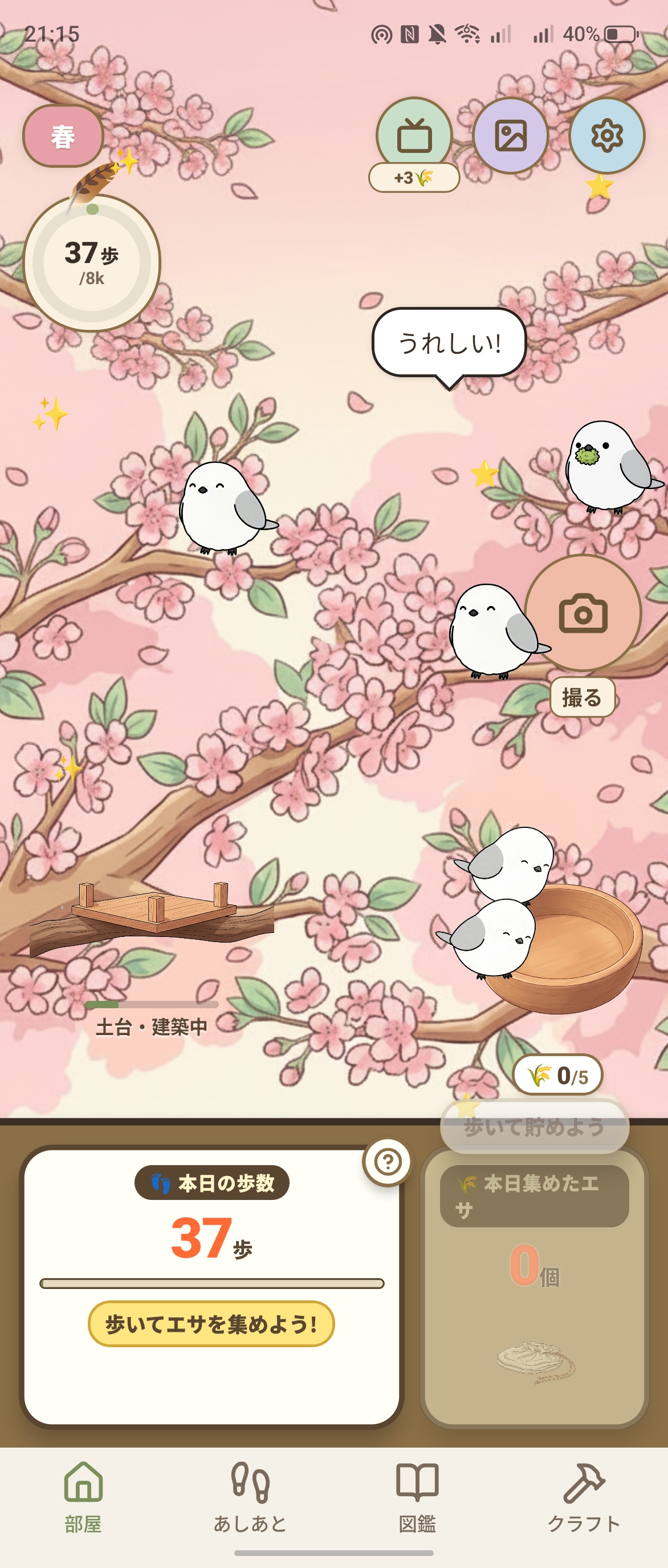 桜の部屋に集まる